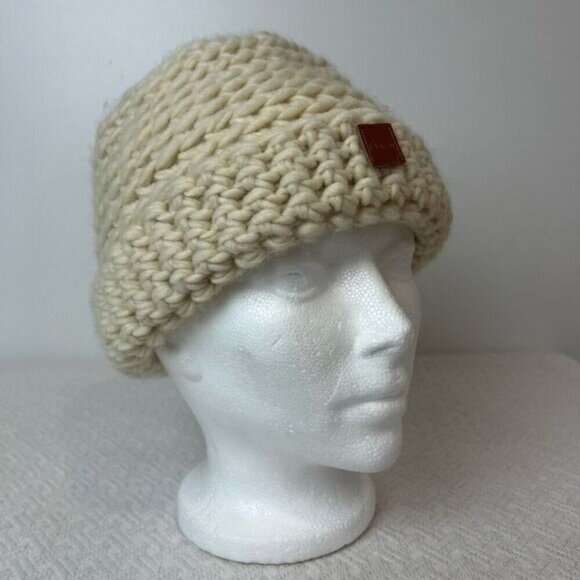 Gibou Hat Toque Adult Knit Cream Cozy Winter Warm Gift Chunky Knit Fall - Picture 1 of 8